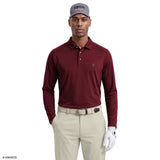 GOLF LONG SLEEVE PERFORMANCE POLO - ZINFANDEL