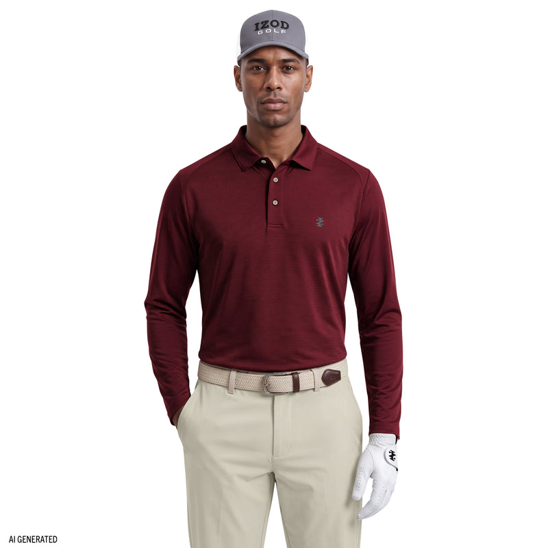 Golf Long Sleeve Performance Polo - Zinfandel – IZOD