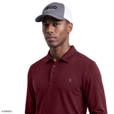 GOLF LONG SLEEVE PERFORMANCE POLO - ZINFANDEL