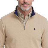 ADVANTAGE PERFORMANCE QUARTER ZIP FLEECE - CAMEL HTHR