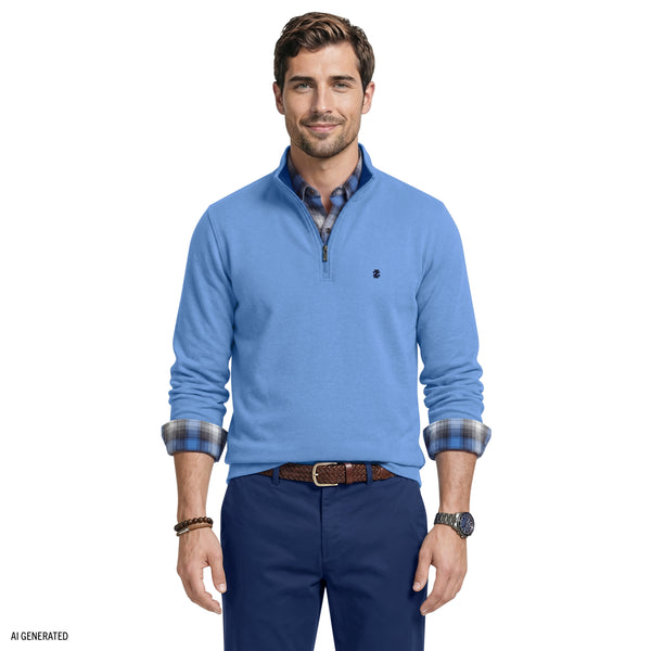 Advantage Performance Quarter Zip Fleece - Della Robbia Blue – IZOD