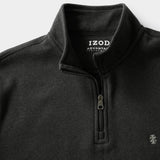 BIG & TALL ADVANTAGE PERFORMANCE QUARTER ZIP FLEECE - BLACK