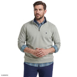 BIG & TALL ADVANTAGE PERFORMANCE QUARTER ZIP FLEECE - LT GREY HTHR