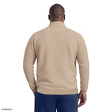 BIG & TALL ADVANTAGE PERFORMANCE QUARTER ZIP FLEECE - CAMEL HTHR