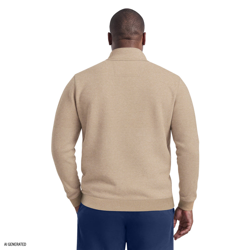 Big & Tall Advantage Performance Quarter Zip Fleece - Camel Hthr