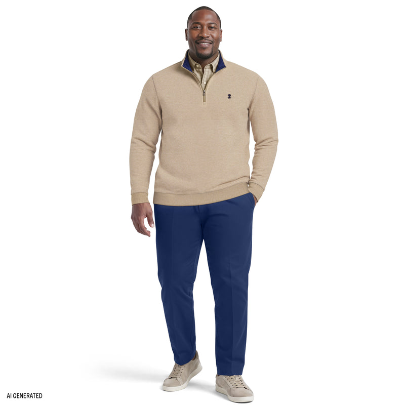Big & Tall Advantage Performance Quarter Zip Fleece - Camel Hthr