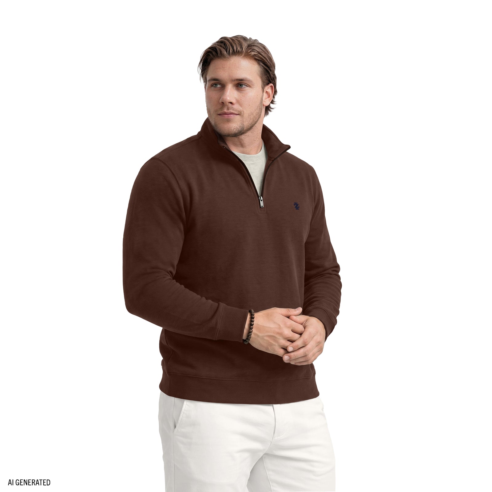 Big & Tall Advantage Performance Quarter Zip Fleece - Seal Brown