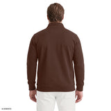 BIG & TALL ADVANTAGE PERFORMANCE QUARTER ZIP FLEECE - SEAL BROWN