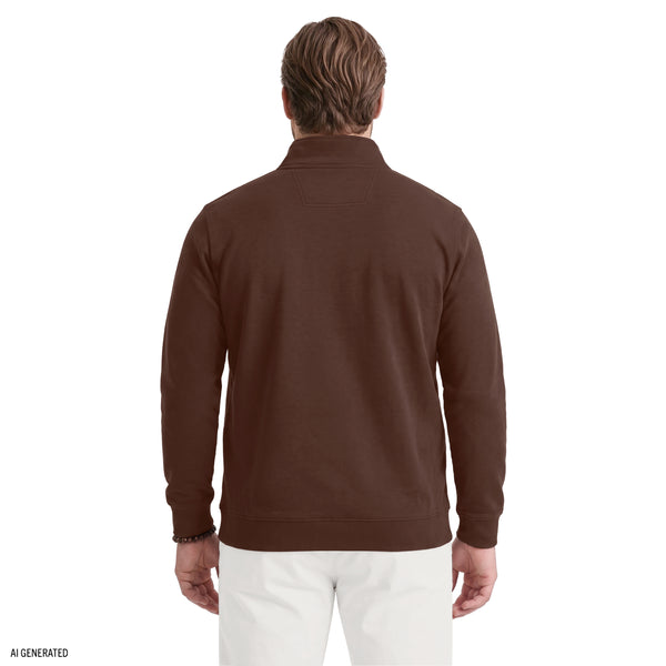 Big & Tall Advantage Performance Quarter Zip Fleece - Seal Brown