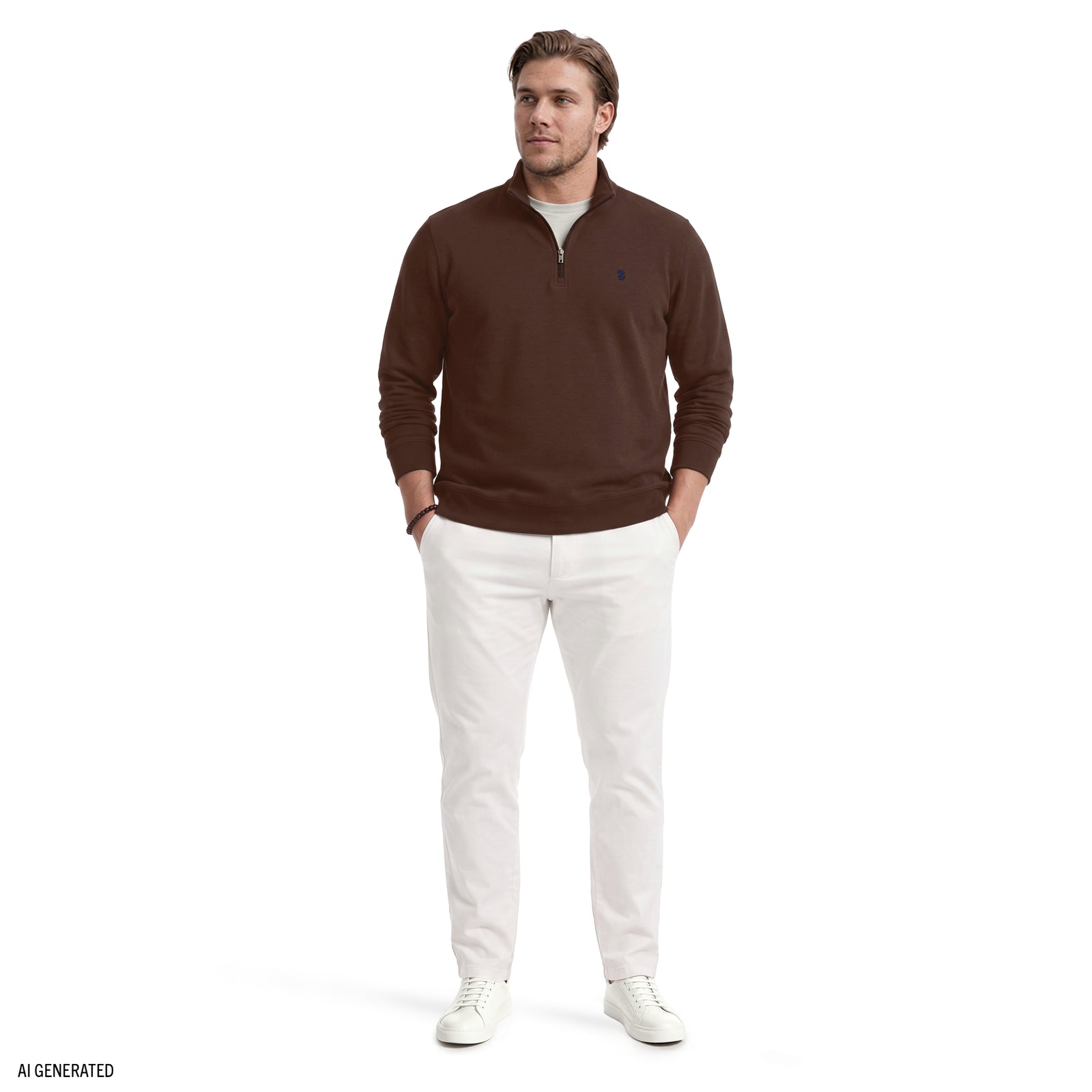 Big & Tall Advantage Performance Quarter Zip Fleece - Seal Brown