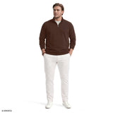 BIG & TALL ADVANTAGE PERFORMANCE QUARTER ZIP FLEECE - SEAL BROWN