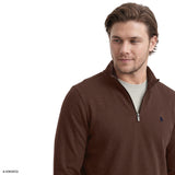 BIG & TALL ADVANTAGE PERFORMANCE QUARTER ZIP FLEECE - SEAL BROWN
