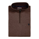 BIG & TALL ADVANTAGE PERFORMANCE QUARTER ZIP FLEECE - SEAL BROWN