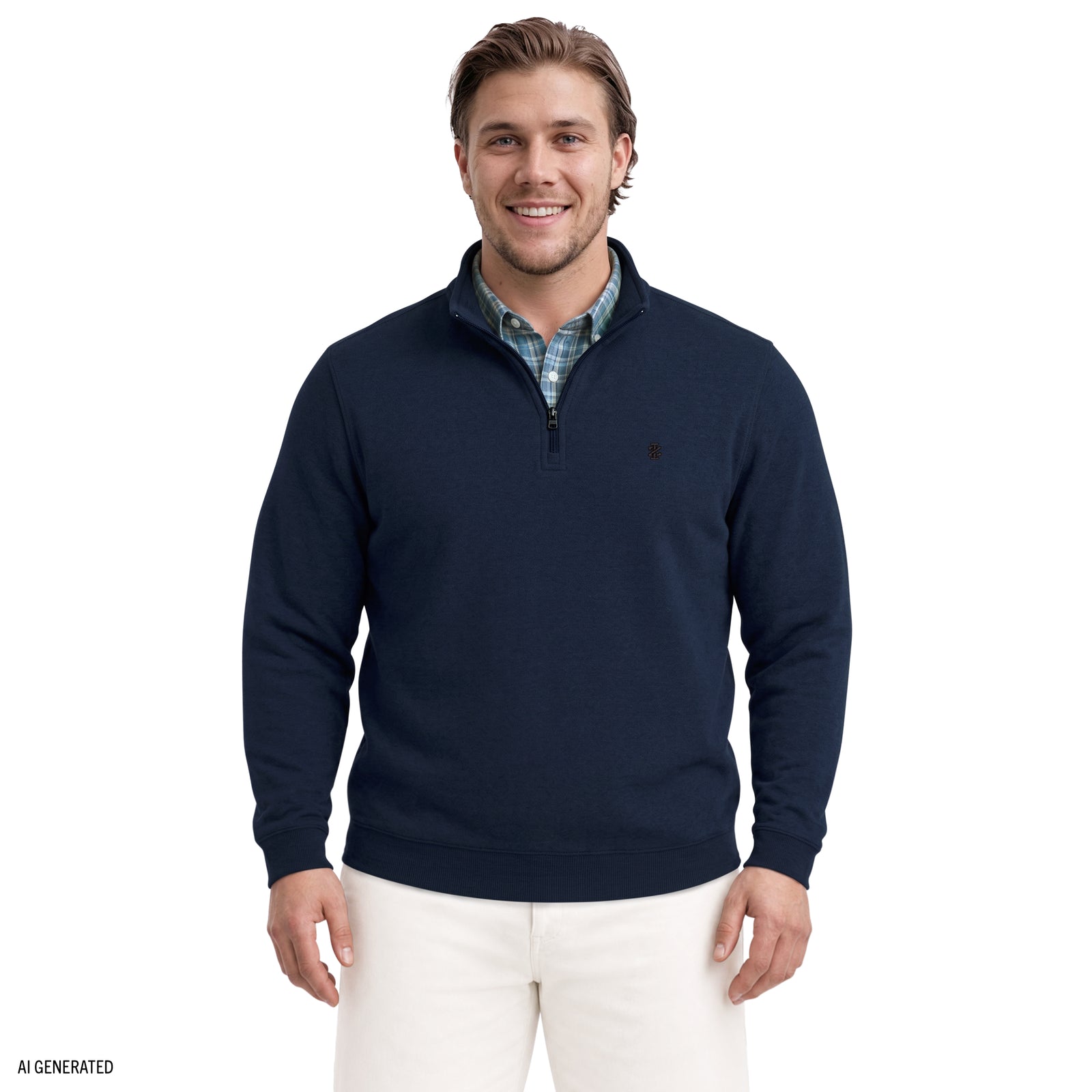 Big & Tall Advantage Performance Quarter Zip Fleece - Navy Blazer