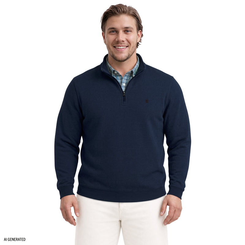 Big & Tall Advantage Performance Quarter Zip Fleece - Navy Blazer