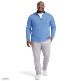 BIG & TALL ADVANTAGE PERFORMANCE QUARTER ZIP FLEECE - DELLA ROBBIA BLUE