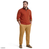 BIG & TALL ADVANTAGE PERFORMANCE QUARTER ZIP FLEECE - POTTERS CLAY