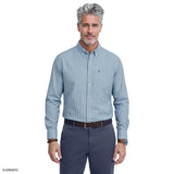 PERFORMANCE COMFORT PLAID BUTTON-DOWN SHIRT - LICHEN BLUE