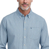 PERFORMANCE COMFORT PLAID BUTTON-DOWN SHIRT - LICHEN BLUE