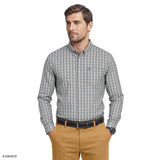 PERFORMANCE COMFORT PLAID BUTTON-DOWN SHIRT - SLEET