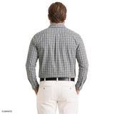BIG & TALL PERFORMANCE COMFORT PLAID BUTTON-DOWN SHIRT - SLEET