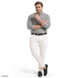 BIG & TALL PERFORMANCE COMFORT PLAID BUTTON-DOWN SHIRT - SLEET