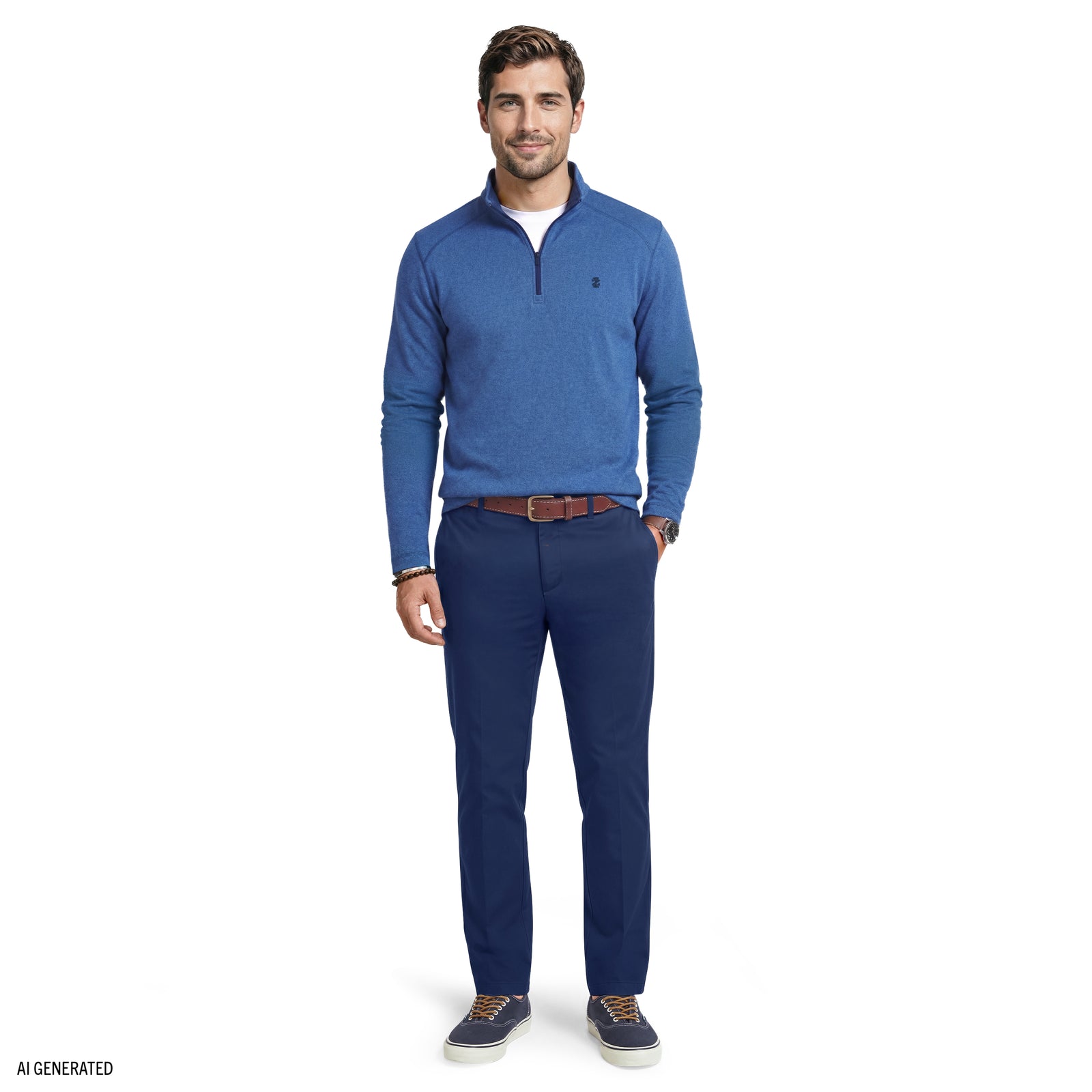 Microfleece Quarter Zip - Bright Cobalt – IZOD