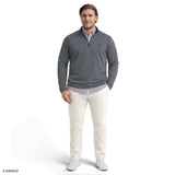 BIG & TALL MICROFLEECE QUARTER-ZIP - DARK SHADOW