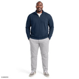 BIG & TALL MICROFLEECE QUARTER-ZIP - NAVY BLAZER