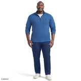 BIG & TALL MICROFLEECE QUARTER-ZIP - BRIGHT COBALT