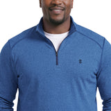 BIG & TALL MICROFLEECE QUARTER-ZIP - BRIGHT COBALT