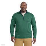BIG & TALL MICROFLEECE QUARTER-ZIP - DARK GREEN