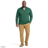 BIG & TALL MICROFLEECE QUARTER-ZIP - DARK GREEN