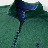 BIG & TALL MICROFLEECE QUARTER-ZIP - DARK GREEN