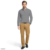 PERFORMANCE COMFORT FEEDER STRIPE QUARTER-ZIP - SMOKED PEARL