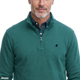 PERFORMANCE COMFORT FEEDER STRIPE QUARTER-ZIP - MEDITERRANEA