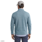 PERFORMANCE COMFORT FEEDER STRIPE QUARTER-ZIP - CHAMBRAY BLUE