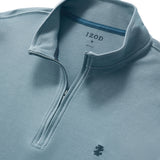 PERFORMANCE COMFORT FEEDER STRIPE QUARTER-ZIP - CHAMBRAY BLUE
