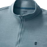 PERFORMANCE COMFORT FEEDER STRIPE QUARTER-ZIP - CHAMBRAY BLUE