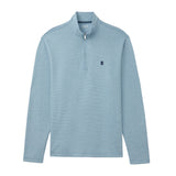 PERFORMANCE COMFORT FEEDER STRIPE QUARTER-ZIP - CHAMBRAY BLUE