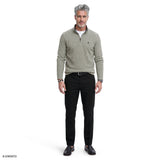 THERMASOFT SWEATER FLEECE QUARTER-ZIP - LT GREY HTHR
