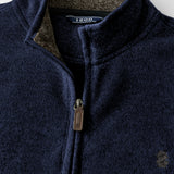 BIG & TALL THERMASOFT QUARTER-ZIP FLEECE - NAVY BLAZER
