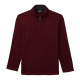 BIG & TALL THERMASOFT QUARTER-ZIP FLEECE - ZINFANDEL