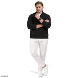 BIG & TALL THERMASOFT QUARTER-ZIP FLEECE - BLACK