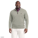 BIG & TALL THERMASOFT QUARTER-ZIP FLEECE - LT GREY HTHR