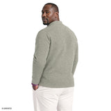 BIG & TALL THERMASOFT QUARTER-ZIP FLEECE - LT GREY HTHR
