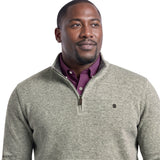 BIG & TALL THERMASOFT QUARTER-ZIP FLEECE - LT GREY HTHR