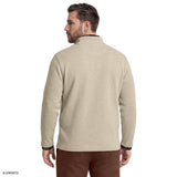 BIG & TALL THERMASOFT QUARTER-ZIP FLEECE - ROCK HTHR