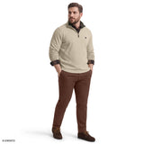 BIG & TALL THERMASOFT QUARTER-ZIP FLEECE - ROCK HTHR