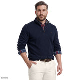 BIG & TALL THERMASOFT QUARTER-ZIP FLEECE - NAVY BLAZER